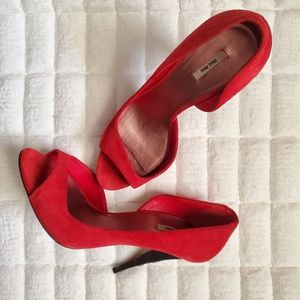 Miu Miu red suede heels